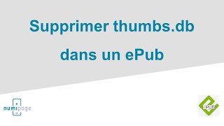 Supprimer thumbsdb dans un ePub [upl. by Zeph535]