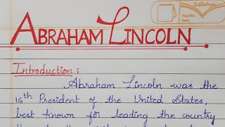 Ep06 brief and short essay on quotAbraham Lincolnquot  Short essay series education abrahamlincoln [upl. by Nimzzaj]