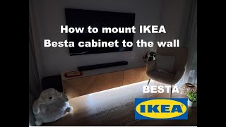 How to mount IKEA Besta cabinet to the wall [upl. by Marquis]