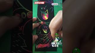 Drawing Boo from Luigi’s mansion on rainbow scratch art [upl. by Voletta]