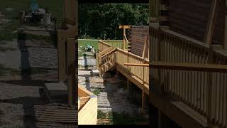 Deck Compilation logcabin construction diy woodworking deckconstruction carpentry [upl. by Ameehsat]