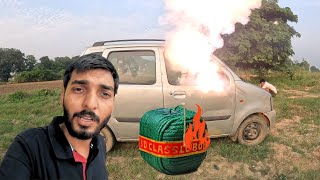 Firecrackers VS Car Windows Whats the Real Damage SUTLI BOMB VS CAR [upl. by Acinyt]