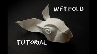 Wetfold origami rabbit head tutorial [upl. by Sloane]