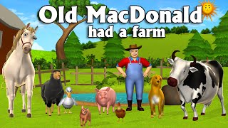 Old MacDonald Had A Farm  3D Animation English Nursery Rhymes amp Songs for children [upl. by Gabey972]