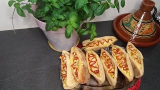 سندويتشات بخبز دار بحشوة فوق البنة لي تتصورها اكتشفو سر الوصفة sandwich street food fait maison [upl. by Alderman]