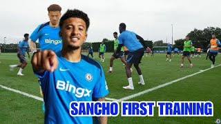 SANCHO GETS TO WORK  Jadon Sanchos First Chelsea Training Session [upl. by Stiruc]