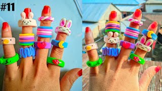 How To Make Finger Rings With Clay 💍  Beautiful Finger Rings  sopna1485 [upl. by Naawaj]