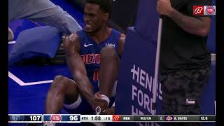 Jalen Durens Injury Detroit Pistons vs Memphis Grizzlies  1262023 [upl. by Dowzall994]