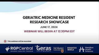 Geriatric Medicine Resident Research Showcase [upl. by Rairb796]