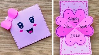 DIY  Happy New Year Greetings Card 2023  Handmade New Year Card [upl. by Nnairahs]