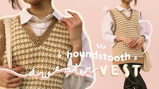 i crochet the pinterest houndstooth sweater vest [upl. by Kwei819]