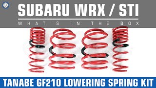 Tanabe Subaru WRXSTI GF210 Lowering Spring Kit Whats in the Box [upl. by Nabru]