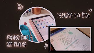 como eu faço meus resumos no iPad  fontes para o phonto [upl. by Akirahs645]