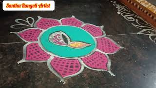 Diwali Rangoli Designs with Dots 🙂👌🙏latest kolam chinna vakita mugguside border rangoli [upl. by Inihor]