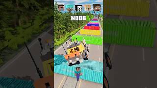 NOOB vs PRO vs HACKER vs HEROBRINE Car Jump Challenge Over Containers  BeamNGDrive [upl. by Botzow]