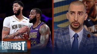 Nick Wright breaks down his proposed Lakers trade for Anthony Davis  NBA  FIRST THINGS FIRST [upl. by Atsilac]