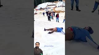 Snowslide snowfall funny winter viralshorts [upl. by Alimhaj]