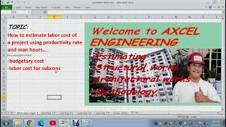 how to estimate labor cost of a project using productivity rate and manhours [upl. by Remmus767]