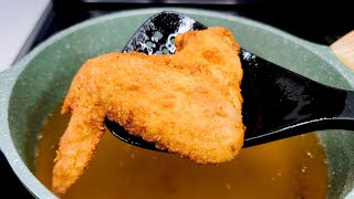 easy fried chicken wings recipe no eggs milk or batter [upl. by Hajidahk]