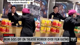 WATCH Mom Tears Into Theater Worker After Bringing Kid To See RRated Horror Movie [upl. by Hotze]