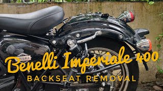 Benelli Imperiale 400 Backseat Removal [upl. by Ardnazil]