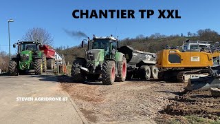 🤩CHANTIER TP XXL 2021terrassement pelleteuse LIEBHERR 9246 TARCTEUR BENNE TPdu lourd💪💪🔊👍 ALSACE [upl. by Yvel]