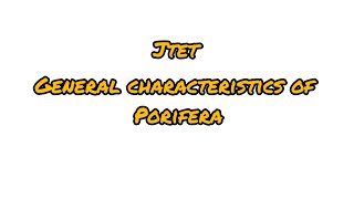 General characteristics of porifera porifera jtet jtetzoology jtetbiology sciene zoology [upl. by Linette]