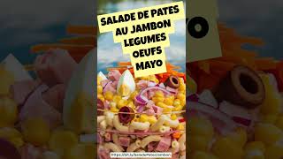 Salade de Macaronis au jambon et légumes Recette Gourmande pour PiqueNique et Barbecue lunchbox [upl. by Rollins]