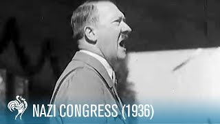 Nazi Congress in Nuremberg Germany 1936  British Pathé [upl. by Vtarj]