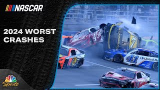 Worst crashes from the 2024 NASCAR Cup Xfinity and Truck Series season  Motorsports on NBC [upl. by Araj]