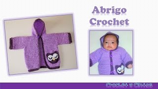 Abrigo búho con capucha crochet para niñas  Parte 1 [upl. by Ark]