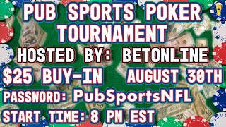 Pub Sports Radio Poker Tournament 2023  August 30th 2023  Hosted By Jimmy the Bag [upl. by Paz]