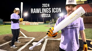 Hitting with the 2024 RAWLINGS ICON  USSSA Baseball Bat Review [upl. by Diet]