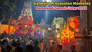 Ganpati Bappa Morya Stunning Ganesha Procession Moments  Goosebumps  Banaswadi Ganesh Ustav 2024 [upl. by Hermes]