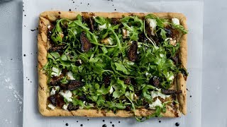 Caramelized Onion Fig amp Goat Cheese Pizza with Arugula [upl. by Atikat]