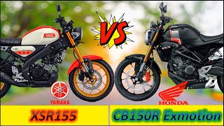 Honda CB150R ExMotion vs Yamaha XSR 155 Full Compare Review in 2022✍ All Details Comparison [upl. by Maurizia]