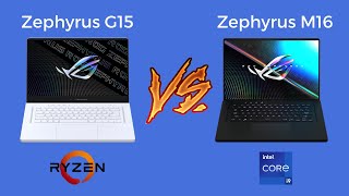 ROG Zephyrus M16 vs Zephyrus G15 Gaming Test amp Benchmarks Intel 11th gen vs AMD Ryzen 5000 [upl. by Weinstein865]