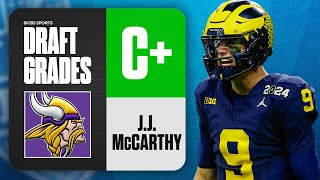 2024 NFL Draft Grades Vikings select JJ McCarthy No 10 Overall  CBS Sports [upl. by Magulac]