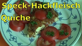 Speck Hackfleisch Quiche ohne Boden Low Carb ketogen amp mit viel Fleisch und Käse [upl. by Aonian529]