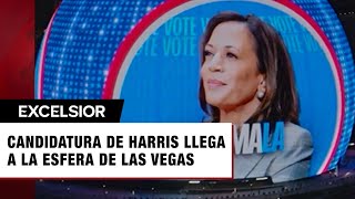 Kamala Harris llegará a esfera de Las Vegas [upl. by Naillimixam]