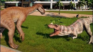 Iguanodon amp Ceratosaurus Breakout amp Fight Jurassic World Evolution 1080p 60FPS [upl. by Micro]