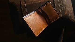 MAKING a BIFOLD LEATHER WALLET WITH FREE PDF OF MAKESUPPLYLEATHER handmade [upl. by Valentine]