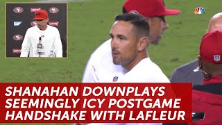 49ers Kyle Shanahan explains seemingly icy postgame handshake with Packers LaFleur  NBC Sports BA [upl. by Acirahs]