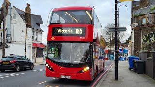 Journey On London Bus Route 185 E400 EV Buses [upl. by Anrak]