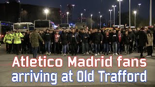 Atletico fans arriving at Old Trafford [upl. by Arevle]