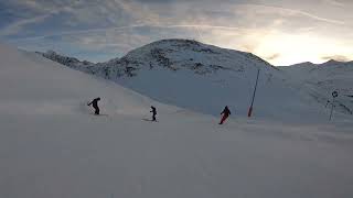 Skiing in Austria  Obergurgl  Run 6  2023  4K60  Sunset [upl. by Idelle]