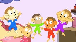 Five Little Monkeys Nursery Rhyme with Lyrics [upl. by Moriarty]