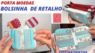 BOLSINHA PORTA MOEDAS DE RETALHO [upl. by Richlad]