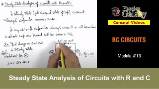 Class 12 Physics  RC Circuits  13 Steady State Analysis of Circuits with R and C  For JEE amp NEET [upl. by Elayor]