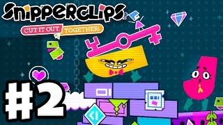 Snipperclips  Gameplay Walkthrough Part 2  Retro Reboot Cut It Out Together Nintendo Switch [upl. by Donald]